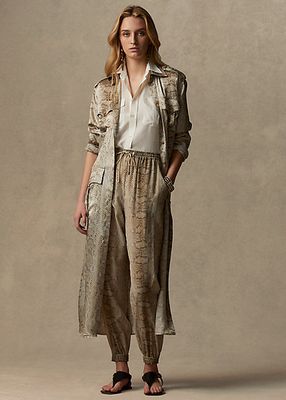 Manteau Dasha motif serpent satin soie