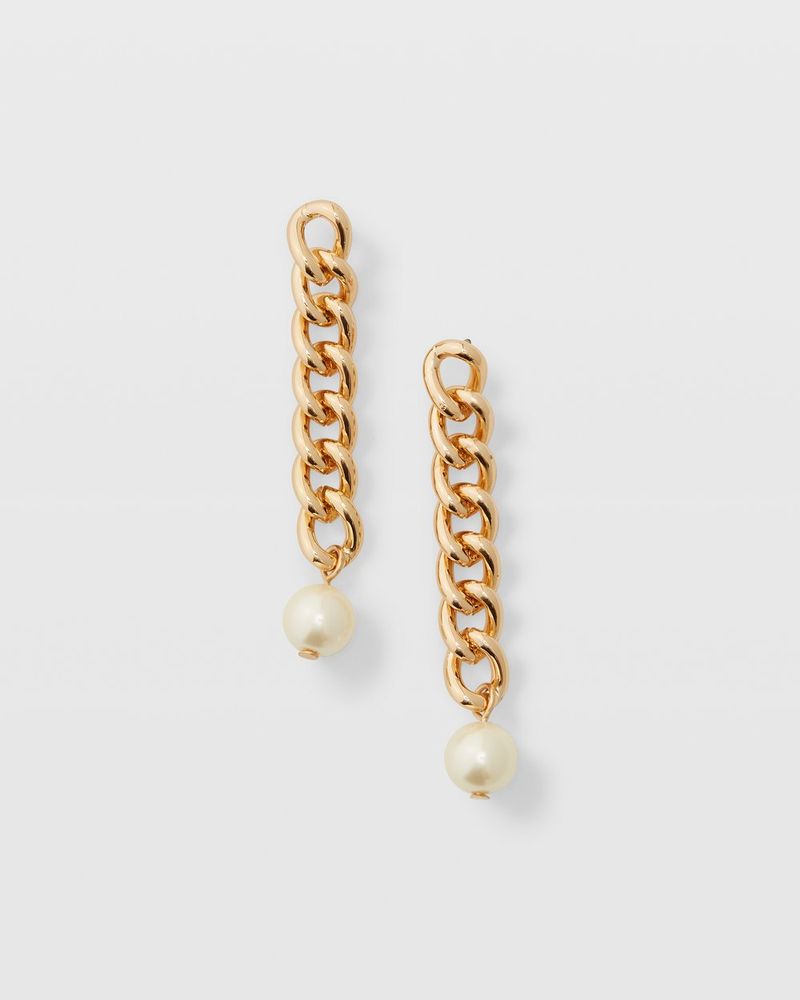 Chain Pearl Earrings