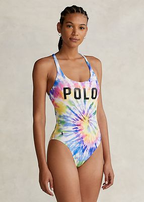 Maillot une pièce à dos nageur tie-dye