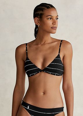 Haut de bikini rayé en triangle