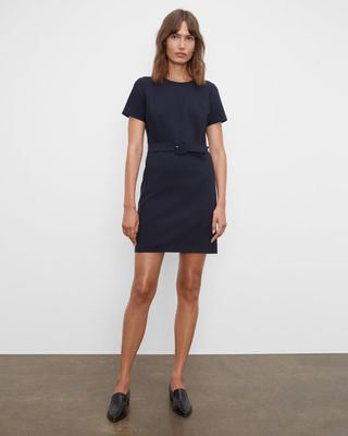 Belted Tailored Mini Dress