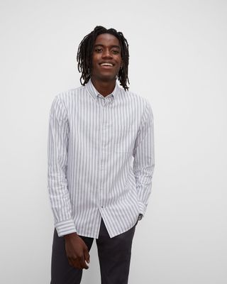 Long Sleeve Mix Stripe Oxford Shirt