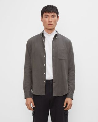 Long Sleeve Texture Flannel Shirt