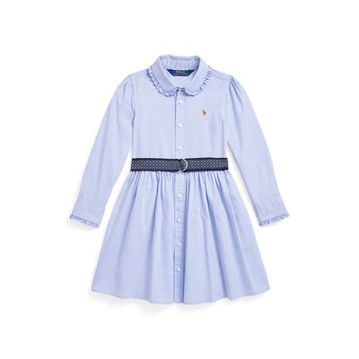 Robe-chemise rayée en coton Oxford