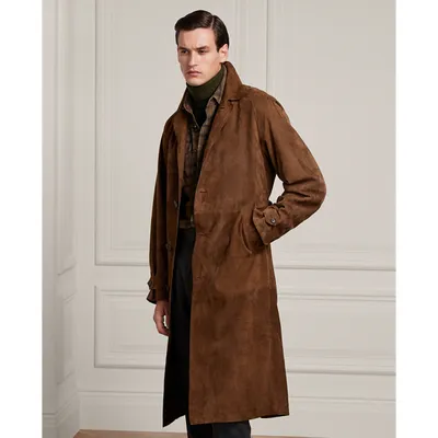 Trench balmacaan en daim