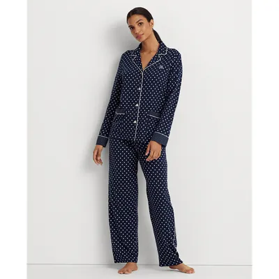 Pyjama en jersey de coton mélangé à pois