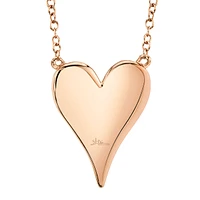 Shy Creation 0.21 ctw Pave Diamond Heart Necklace in 14k Rose Gold