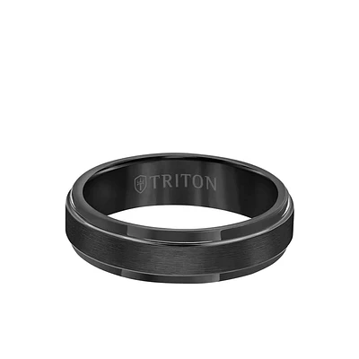 Triton Tungsten Step Edge Wedding Band