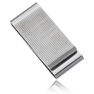 White Metal Double Fold Money Clip