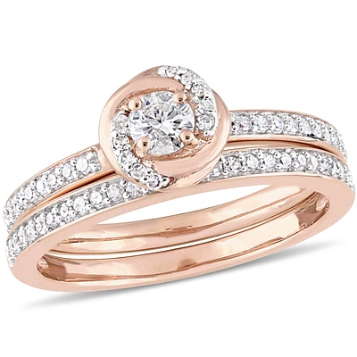 Diamond Swirl Bridal Set 1/2ctw. in 10k Rose Gold