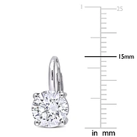 Created Round-Cut Moissanite Earrings in 14k White Gold