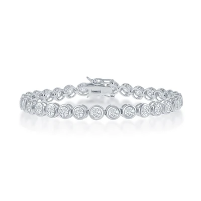 Bezel Set 4mm CZ Tennis Bracelet in Sterling Silver