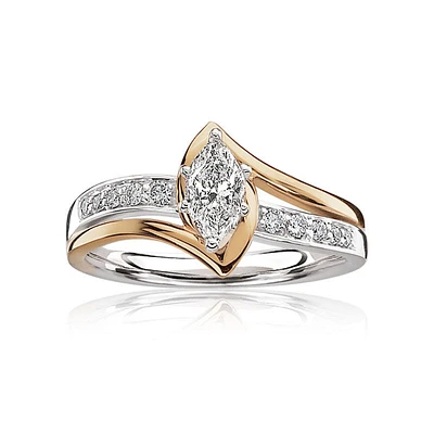 Georgia. Marquise-Cut 1/2ctw. Diamond Engagement Ring 14k Gold