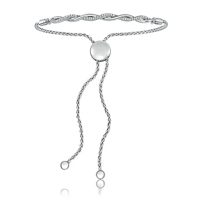 Diamond Criss Cross Bolo Bracelet