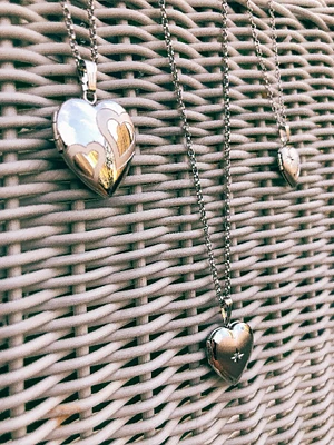 Heart On Heart Locket in Sterling Silver