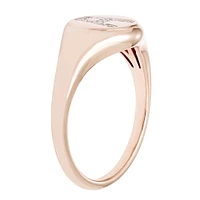 Diamond Initial A Signet Ring in 14k Rose Gold