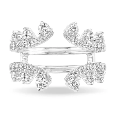 Brilliant-Cut 3/4ctw. Diamond Double Row Open Insert Band in 14k Gold