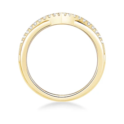 Brilliant-Cut 3/8ctw. Diamond Double Row Contour Band in 14k Yellow Gold