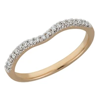 Brilliant-Cut Diamond Contour Band in 14k Yellow Gold