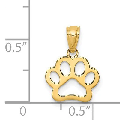 Dog Paw Pendant in 14k Yellow Gold