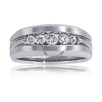 Men's 1/2ct. Diamond Wedding Band in 10k White Gold