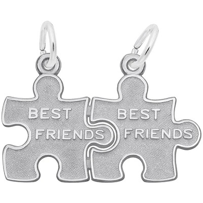 Best Friend Puzzle Charm in Sterling Silver