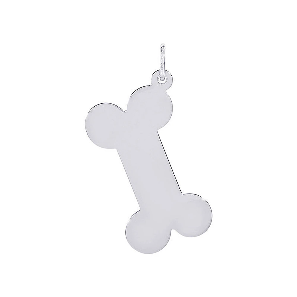 Dog Bone Charm in Sterling Silver