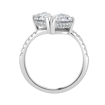 Pear-Shaped Lab Grown 2.15ctw. Diamond Toi Et Moi Two-Stone Engagement Ring in 14k White Gold