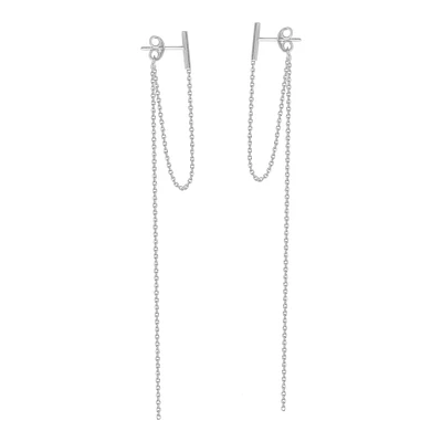 Stud Drop Dangle Front-Back Earrings in 14k Gold