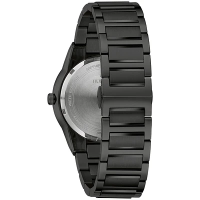 Bulova Men's Black Ion Plated Stainless Steel Millennia Modern Watch 98A313