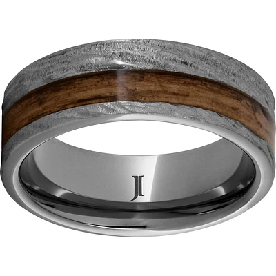 Men's 8mm Tungsten Bourbon Inlay Wedding Band