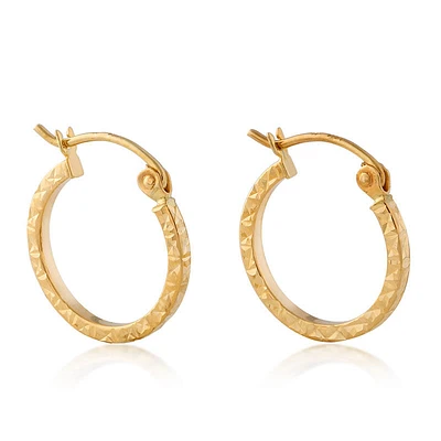 Flat Hammered Hoop Earrings