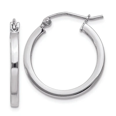 Square Tube Hoop Earrings in Sterling Silver