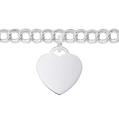 Heart Charm Bracelet Set in Sterling Silver