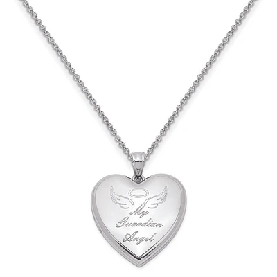 Guardian Angel Ash Holder Heart Locket in Sterling Silver