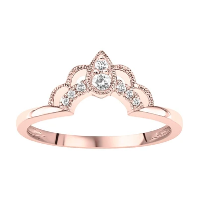 Diamond Art Deco 1/10ctw Nesting Band in 14k Rose Gold