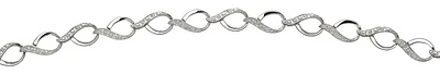 Ladies Diamond Fashion Link Bracelet in Sterling Silver