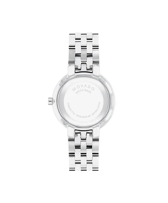 Movado Ladies Stainless Steel Diamond Bezel Museum Classic Watch 0607814