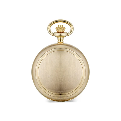 Burshed Goldtone Skeleton Dial Pocketwatch in Stainless Steel