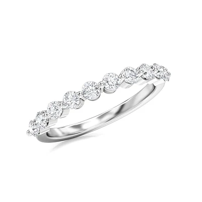 Lab Grown 1/2ctw. Diamond 10-Stone Anniversary Ring in 14k White Gold