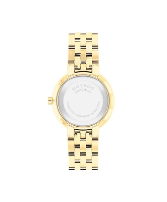 Movado Ladies' Museum Classic Black Dial Yellow PVD 30mm Watch 0607847