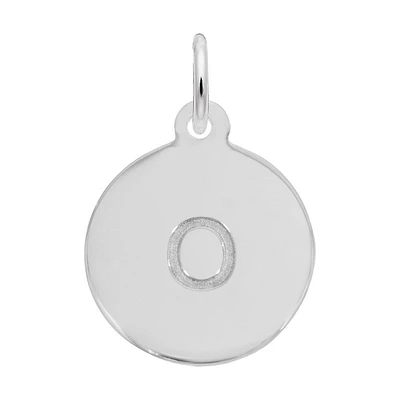 Lower Case Block O Initial Charm in Sterling Silver