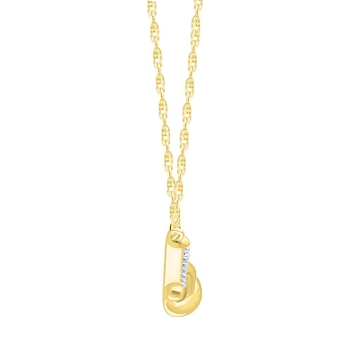 Brilliant-Cut .03ctw. Diamond Love Knot Pendant in 10k Yellow Gold