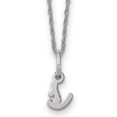 Script S Initial Necklace in 14k White Gold