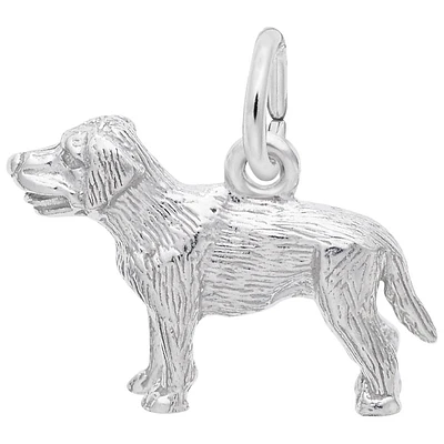 Labrador Retriever Puppy Charm in 14k White Gold