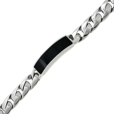 Men's Stainless Steel Black Onyx Bracelet