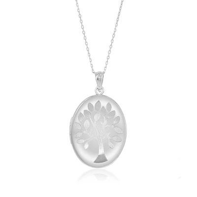 Tree of Life Oval Locket in Sterling Silver