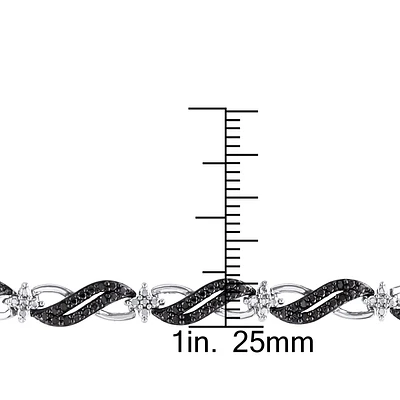 Black Diamond Infinity Link Bracelet in Sterling Silver