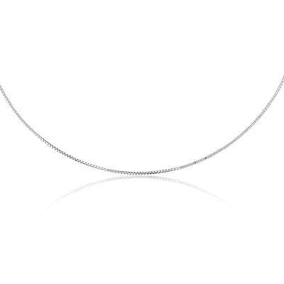 Adjustable 22" Medium Box Chain 0.8mm in Sterling Silver