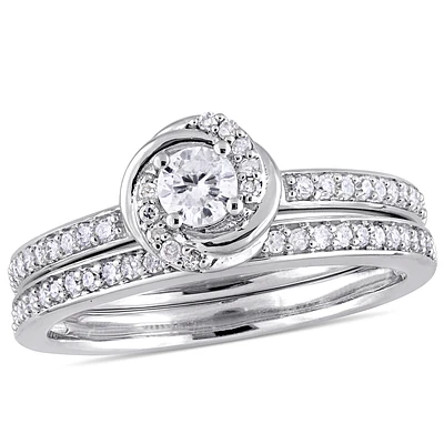 Diamond Swirl Bridal Set 1/2ctw. in 10k White Gold